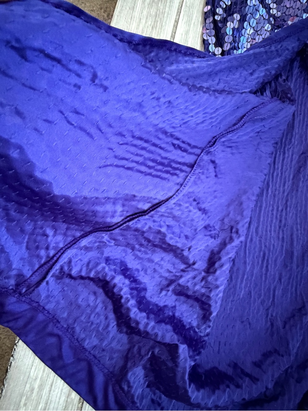 Vintage Niteline Sequin Gown Purple Blue Beaded Cage Neck Y2K Formal Glam Gala 6 - Picture 11 of 16